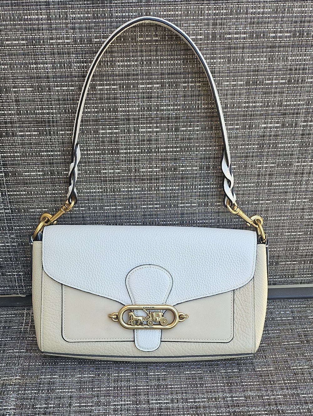 EUC Coach Jade Shoulder Bag In Color Block White Cream